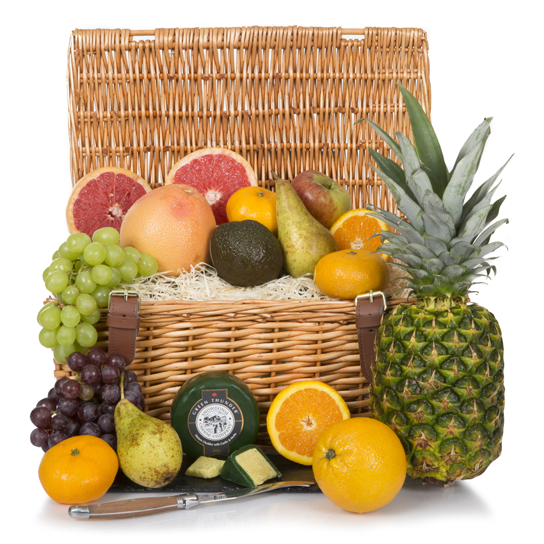 Luxury Fruit Basket With Cheese Large Fruit Hampers